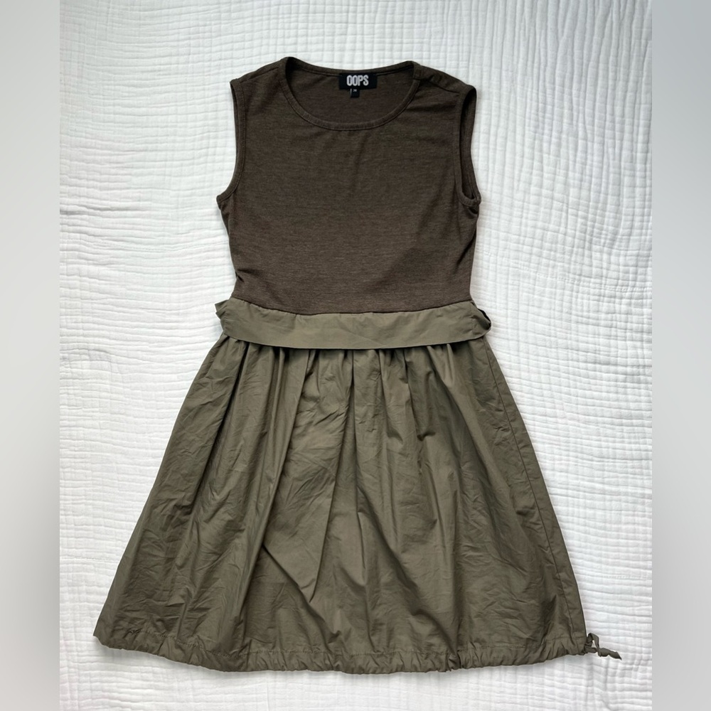 Oops olive green sleeveless dress -Size 38 (EU sizing? -approx size S/M US)